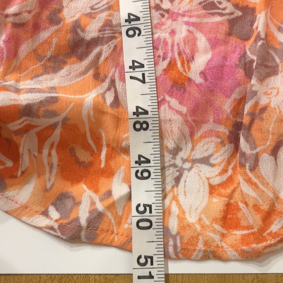 3X low cut lace up coral white floral print maxi dress crochet cut out details - Picture 12 of 14